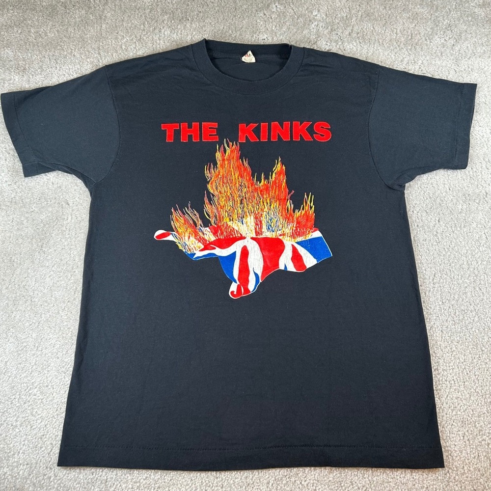 Vintage The Kinks UK Jive Across America Band T-Shirt Black‎ Screen Stars Large